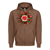 Chestnut Watermelon Sunflower Zipper Hoodie - Jasminsmagicworld