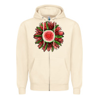 Sandshell Watermelon Sunflower Zipper Hoodie - Jasminsmagicworld