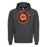 Smoke Watermelon Sunflower Zipper Hoodie - Jasminsmagicworld