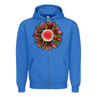 True Royal Watermelon Sunflower Zipper Hoodie - Jasminsmagicworld