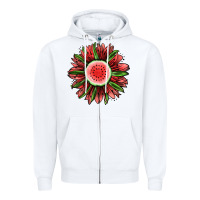 White Watermelon Sunflower Zipper Hoodie - Jasminsmagicworld