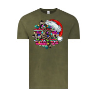 Vintage Olive serape and leopard christmas Vintage Tee - CowhideDigitalArt