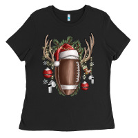Black christmas football Ladies Tee - SublimationCraftShop