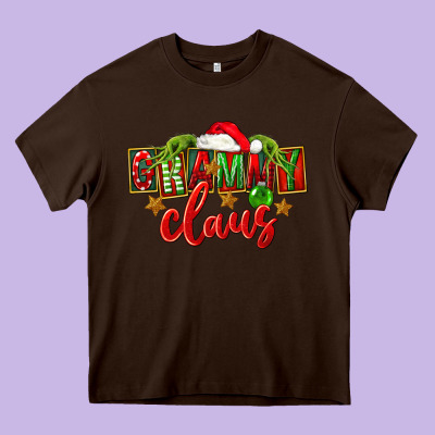 Christmas Grammy Claus Mother's Day Heavy Core Tee Designed By Fadigitalartstudio