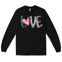 Black Valentine Love Long Sleeve Tee - CowhideDigitalArt