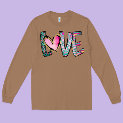 Valentine Love Long Sleeve Tee Designed By Cowhidedigitalart