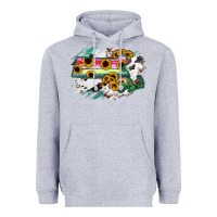 Heather Grey Massachusetts State Map Heavyweight Hoodie - RanaPortraitStore