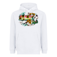 White Massachusetts State Map Heavyweight Hoodie - RanaPortraitStore