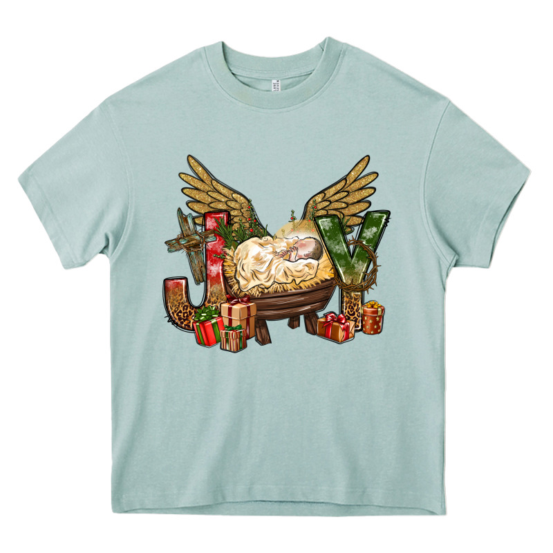 Joy Christmas With Baby Jesus Bbs Heavy Core Tee by BundleAndBundleShop | Teevron