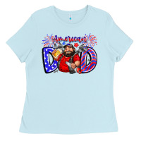 Baby Blue american dod Ladies Tee - CowhideDigitalArt