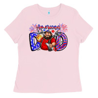 Bubblegum Pink american dod Ladies Tee - CowhideDigitalArt