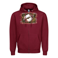 Burgundy Baseball Lips Zipper Hoodie - Jasminsmagicworld