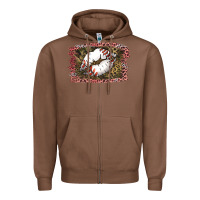 Chestnut Baseball Lips Zipper Hoodie - Jasminsmagicworld