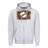 Heather Grey Baseball Lips Zipper Hoodie - Jasminsmagicworld