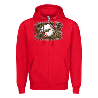 Red Baseball Lips Zipper Hoodie - Jasminsmagicworld