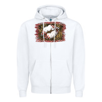 White Baseball Lips Zipper Hoodie - Jasminsmagicworld