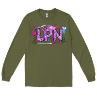 Army Green Valentine LPN Long Sleeve Tee - CowhideDigitalArt