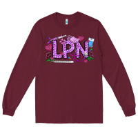 Burgundy Valentine LPN Long Sleeve Tee - CowhideDigitalArt