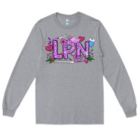 Heather Grey Valentine LPN Long Sleeve Tee - CowhideDigitalArt