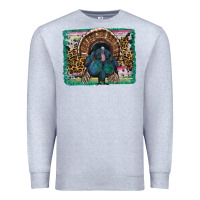 Heather Grey thanksgiving turkey with background Premium Sweatshirt - RanaPortraitStore