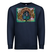 Navy thanksgiving turkey with background Premium Sweatshirt - RanaPortraitStore