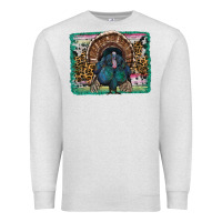 Oatmeal Heather thanksgiving turkey with background Premium Sweatshirt - RanaPortraitStore