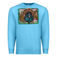 Ocean Blue thanksgiving turkey with background Premium Sweatshirt - RanaPortraitStore