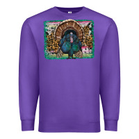 Purple thanksgiving turkey with background Premium Sweatshirt - RanaPortraitStore