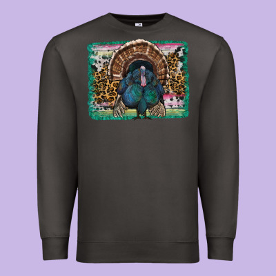 Thanksgiving Turkey With Background Premium Sweatshirt Designed By Ranaportraitstore