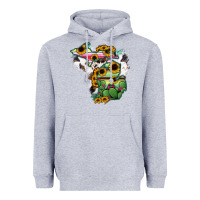 Heather Grey Cowhide Michigan map Heavyweight Hoodie - RanaPortraitStore