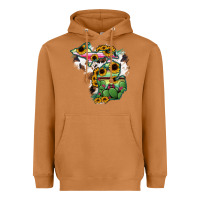 Meerkat Cowhide Michigan map Heavyweight Hoodie - RanaPortraitStore