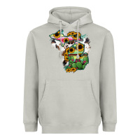 Moon Dust Cowhide Michigan map Heavyweight Hoodie - RanaPortraitStore