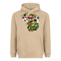 Mushroom Cowhide Michigan map Heavyweight Hoodie - RanaPortraitStore