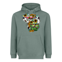 Sage Cowhide Michigan map Heavyweight Hoodie - RanaPortraitStore