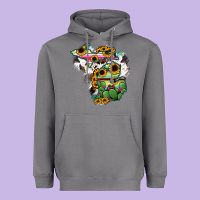 Cowhide Michigan Map Heavyweight Hoodie Designed By Ranaportraitstore