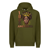 Army Green 1865 juneteenth black women Premium Hoodie - BarkalooDesign