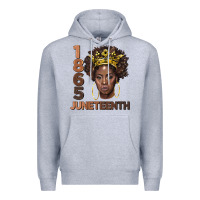 Heather Grey 1865 juneteenth black women Premium Hoodie - BarkalooDesign