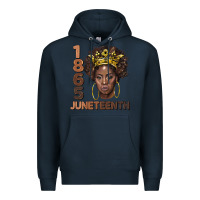 Navy 1865 juneteenth black women Premium Hoodie - BarkalooDesign