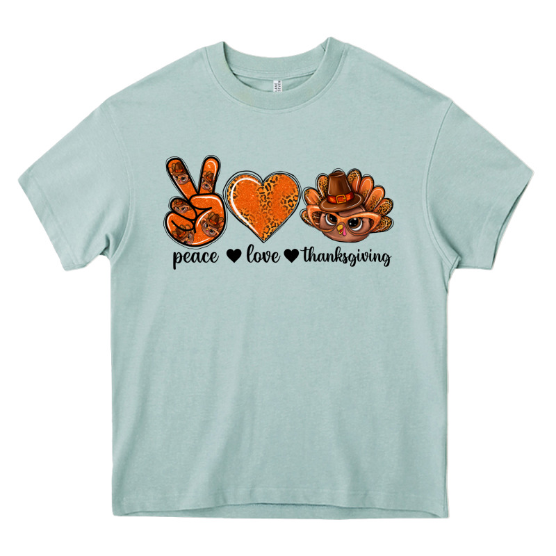Peace Love Thanksgiving Bbs Heavy Core Tee by BundleAndBundleShop | Teevron