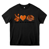 Black peace love thanksgiving bbs Heavy Core Tee - BundleAndBundleShop