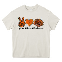 Cream peace love thanksgiving bbs Heavy Core Tee - BundleAndBundleShop