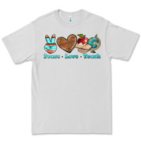 Dove Grey peace love teach Premium Tee - BundleAndBundleShop