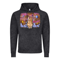 Vintage Black easter bunny egg leopard background Vintage Hoodie - Artiststas