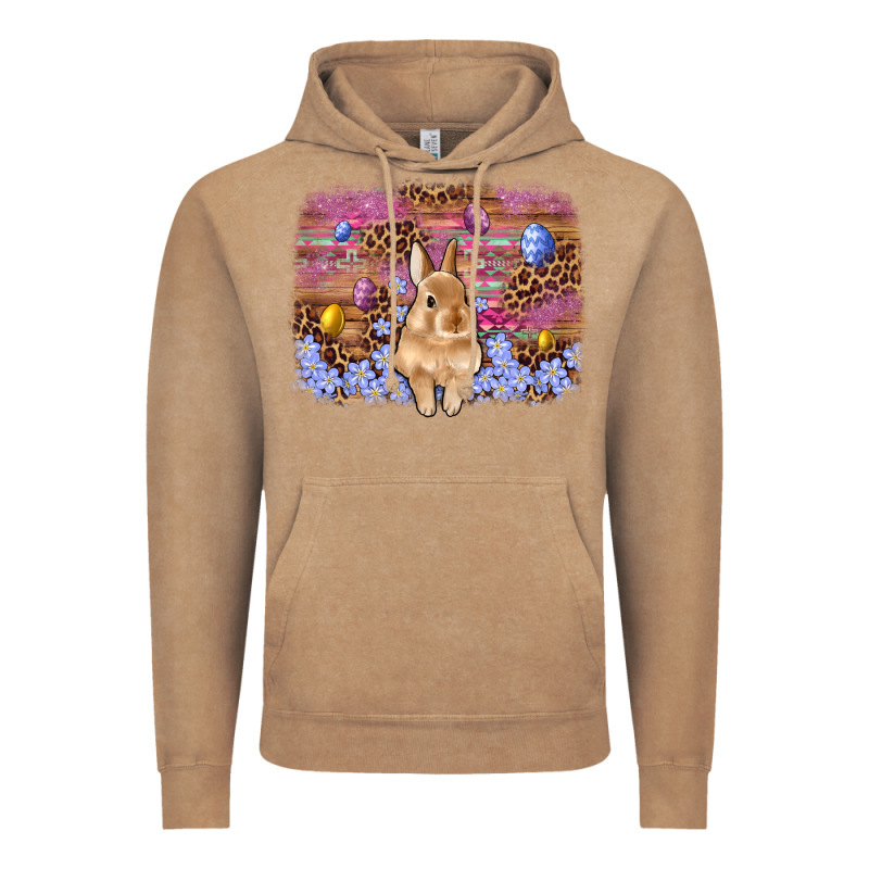 Easter Bunny Egg Leopard Background Vintage Hoodie by Artiststas | Teevron