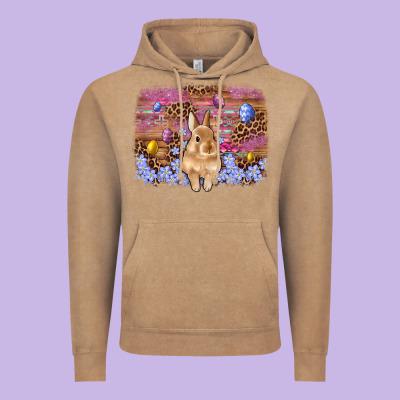 Easter Bunny Egg Leopard Background Vintage Hoodie Designed By Artiststas