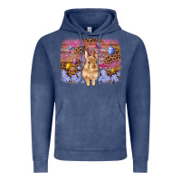 Vintage Denim easter bunny egg leopard background Vintage Hoodie - Artiststas