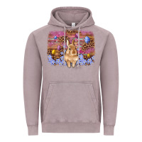 Vintage Zinc easter bunny egg leopard background Vintage Hoodie - Artiststas