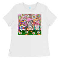 White easter gnome Ladies Tee - CowhideDigitalArt