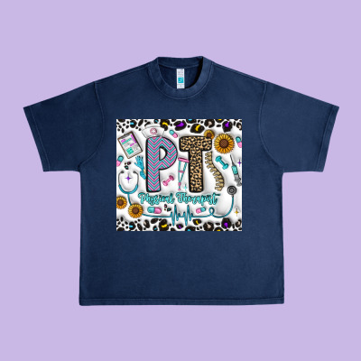 Pt Physical Therapist Urban Heavy Tee Designed By Cowhidedigitalart