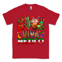 Red Viva Mexico Coffee Cups With Cactus And Tequila Classic Tee - FaDigitalArtStudio